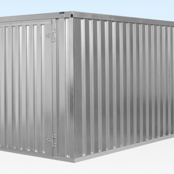 4m x 2.1m Flat Pack Container Store – Galvanised